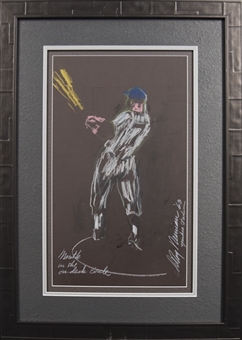 1963 LeRoy Neiman Original Mickey Mantle Artwork "Mantle In The On Deck Circle" In 21x29 Framed Display (Beckett)